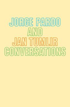 portada Jorge Pardo & Jan Tumlir: Conversations (en Inglés)