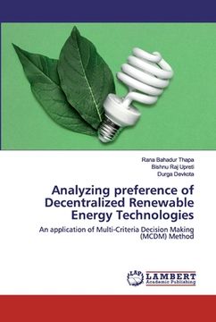 portada Analyzing preference of Decentralized Renewable Energy Technologies (en Inglés)