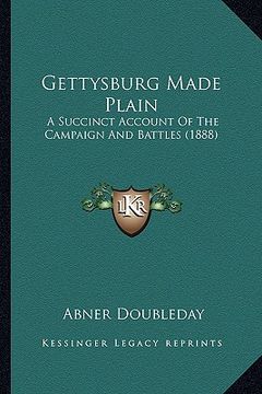 portada gettysburg made plain: a succinct account of the campaign and battles (1888) (in English)