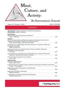 portada Ragnar Rommetveit: His Work and Influence: A Special Issue of Mind, Culture, and Activity (in English)