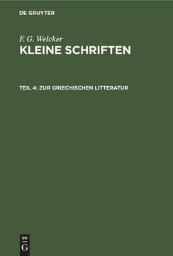 portada Zur Griechischen Litteratur (in German)
