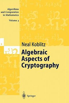 portada algebraic aspects of cryptography (en Inglés)