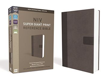 portada Niv, Super Giant Print Reference Bible, Leathersoft, Gray, red Letter Edition, Comfort Print (en Inglés)