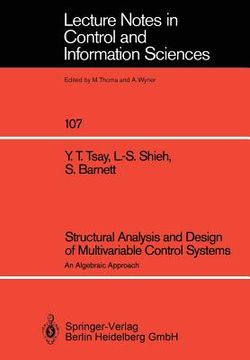 portada structural analysis and design of multivariable systems: an algebraic approach (in English)