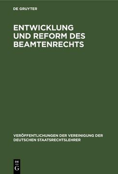 portada Entwicklung und Reform des Beamtenrechts (en Alemán)