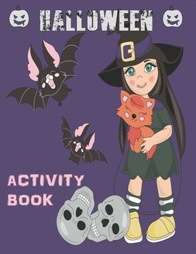 portada Halloween Activity Book: Coloring, Mazes, Sudoku, Learn to Draw and more for kids 4-8 yr olds (en Inglés)