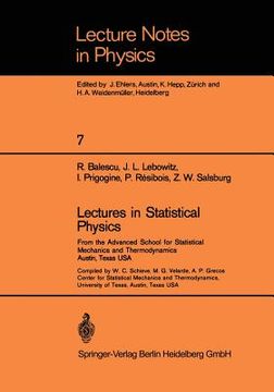 portada lectures in statistical physics: from the advanced school for statistical mechanics and thermodynamics, austin, texas, usa (in English)