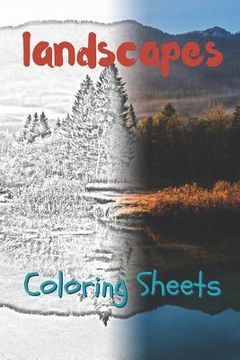 portada Landscape Coloring Sheets: 30 Landscape Drawings, Coloring Sheets Adults Relaxation, Coloring Book for Kids, for Girls, Volume 6