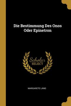 portada Die Bestimmung des Onos Oder Epinetron (en Alemán)