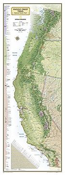 portada National Geographic: Pacific Crest Trail Wall map in Gift box Wall map (18 x 48 Inches) (National Geographic Reference Map) (en Inglés)
