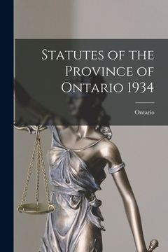portada Statutes of the Province of Ontario 1934
