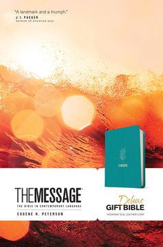 portada Message Deluxe Gift Bible, Hosanna Teal: The Bible in Contemporary Language, Hosanna Teal, Leather-Look (en Inglés)