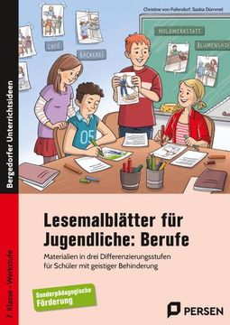 portada Lesemalblätter für Jugendliche: Berufe (en Alemán)