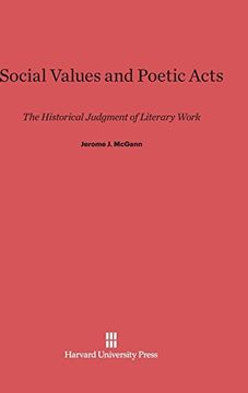 portada Social Values and Poetic Acts (en Inglés)