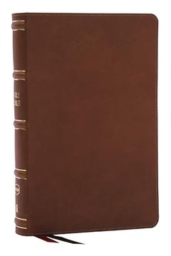portada Nkjv, Single-Column Reference Bible, Verse-By-Verse, Brown Genuine Leather, red Letter, Comfort Print (en Inglés)