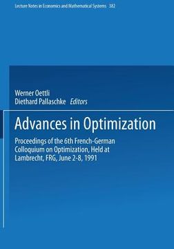 portada advances in optimization: proceedings of the 6th french-german colloquium on optimization, held at lambrecht, frg, june 2-8, 1991