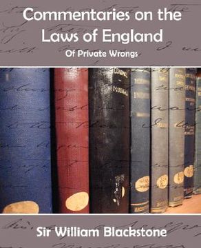 portada commentaries of the laws of england (private wrongs) (in English)