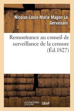 portada Remontrance Au Conseil de Surveillance de la Censure (in French)