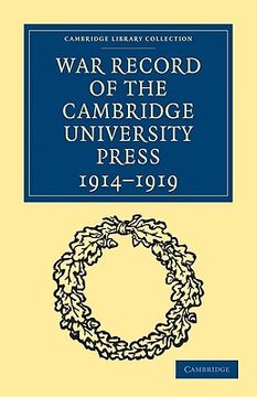 portada War Record of the Cambridge University Press 1914 1919 (Cambridge Library Collection - Cambridge) (en Inglés)