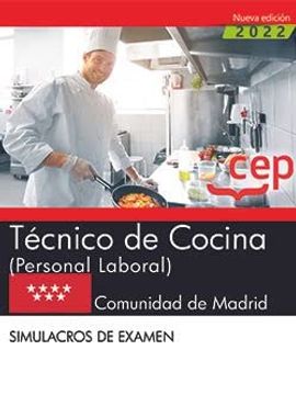 portada Técnico de Cocina (Personal Laboral). Comunidad de Madrid. Simulacros de Examen