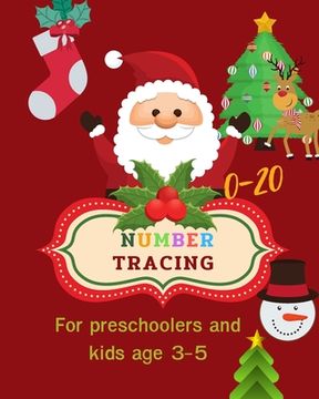 portada 0-20 Number tracing for Preschoolers and kids Ages 3-5: Book for kindergarten.100 pages, size 8X10 inches . Tracing game and coloring pages . Lots of (en Inglés)