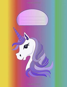 portada Composition Not: Colorful Unicorn College Ruled Lined Pages Book 
