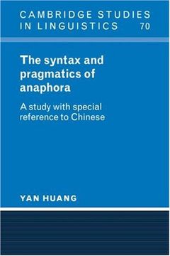 portada Syntax and Pragmatics of Anaphora: A Study With Special Reference to Chinese (Cambridge Studies in Linguistics) (en Inglés)