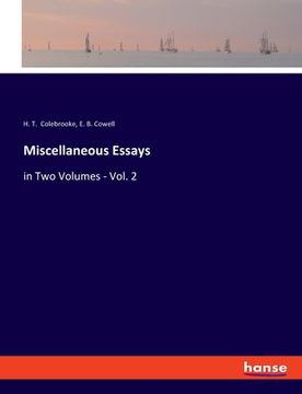 portada Miscellaneous Essays: in Two Volumes - Vol. 2 (in English)