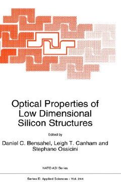 portada optical properties of low dimensional silicon structures (en Inglés)
