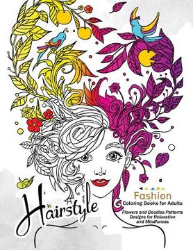 portada HairStlye Fashion Coloring Books: Amazing Flower and Doodle Pattermns Design