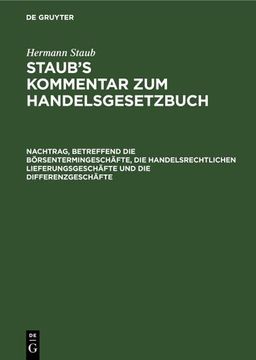 portada Nachtrag, Betreffend die Börsentermingeschäfte, die Handelsrechtlichen Lieferungsgeschäfte und die Differenzgeschäfte (in German)