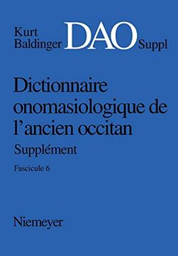 portada Dictionnaire Onomasiologique de L´Ancien Occitan - Supplément (in French)