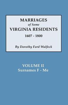 portada marriages of some virginia residents, vol. ii (en Inglés)