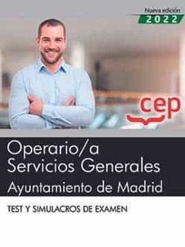 portada Operario/A Servicios Generales. Ayuntamiento de Madrid. Test y Simulacros de Examen