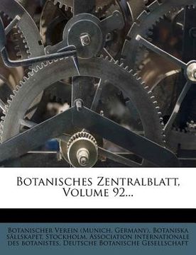 portada botanisches zentralblatt, volume 92...
