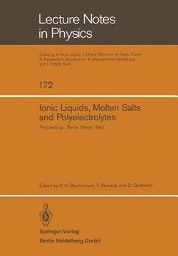 portada ionic liquids, molten salts, and polyelectrolytes: proceedings of the international conference held in berlin (west), june 22-25, 1982 (en Inglés)