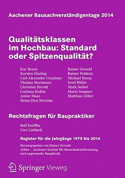 portada Aachener Bausachverständigentage 2014: Qualitätsklassen im Hochbau: Standard Oder Spitzenqualität (en Alemán)