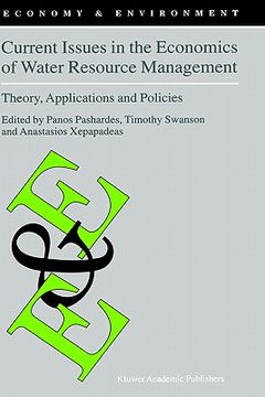 portada current issues in the economics of water resource management: theory, applications and policies (en Inglés)