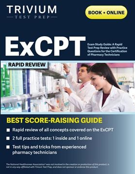 portada Excpt Exam Study Guide: A Rapid Test Prep Review With Practice Questions for the Certification of Pharmacy Technicians (en Inglés)