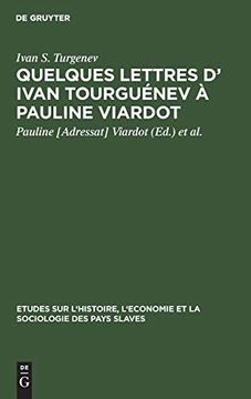 portada Quelques Lettres d' Ivan Tourguénev à Pauline Viardot (en Alemán)