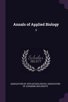 portada Annals of Applied Biology: 9 (en Inglés)