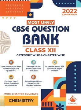 portada Most Likely Question Bank - Chemistry: CBSE Class 12 for 2022 Examination (en Inglés)