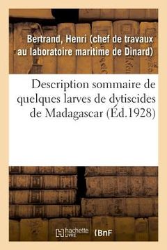 portada Description Sommaire de Quelques Larves de Dytiscides de Madagascar (en Francés)