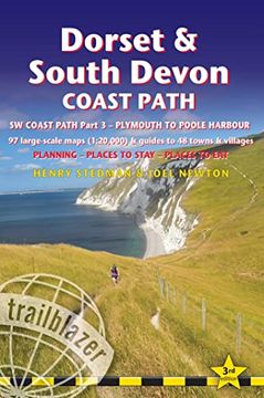 portada Dorset & South Devon Coast Path: (Sw Coast Path Part 3) - Includes 97 Large-Scale Walking Maps & Guides to 48 Towns and Villages - Planning, Places to (en Inglés)