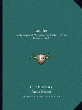 portada lucifer: a theosophical magazine, september 1891 to february 1892 (en Inglés)