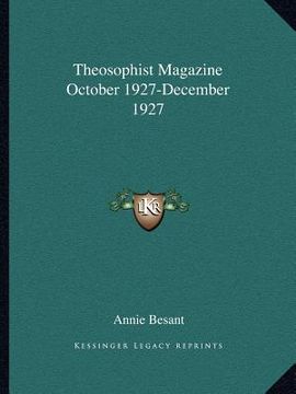 portada theosophist magazine october 1927-december 1927 (en Inglés)