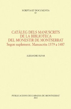 portada Catàleg dels manuscrits de la Biblioteca del monestir de Montserrat. Segon suplement (Scripta et Documenta)