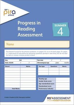 portada New Pira Test 4, Summer Pk10 (Progress in Reading Assessment) (en Inglés)