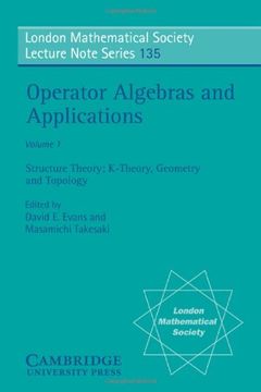 portada Operator Algebras and Applications: Volume 1, Structure Theory; K-Theory, Geometry and Topology Paperback: Structure Theory; K-Theory, Geometry andT Mathematical Society Lecture Note Series) 