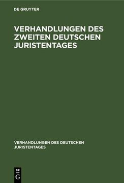 portada Verhandlungen des Zweiten Deutschen Juristentages (in German)
